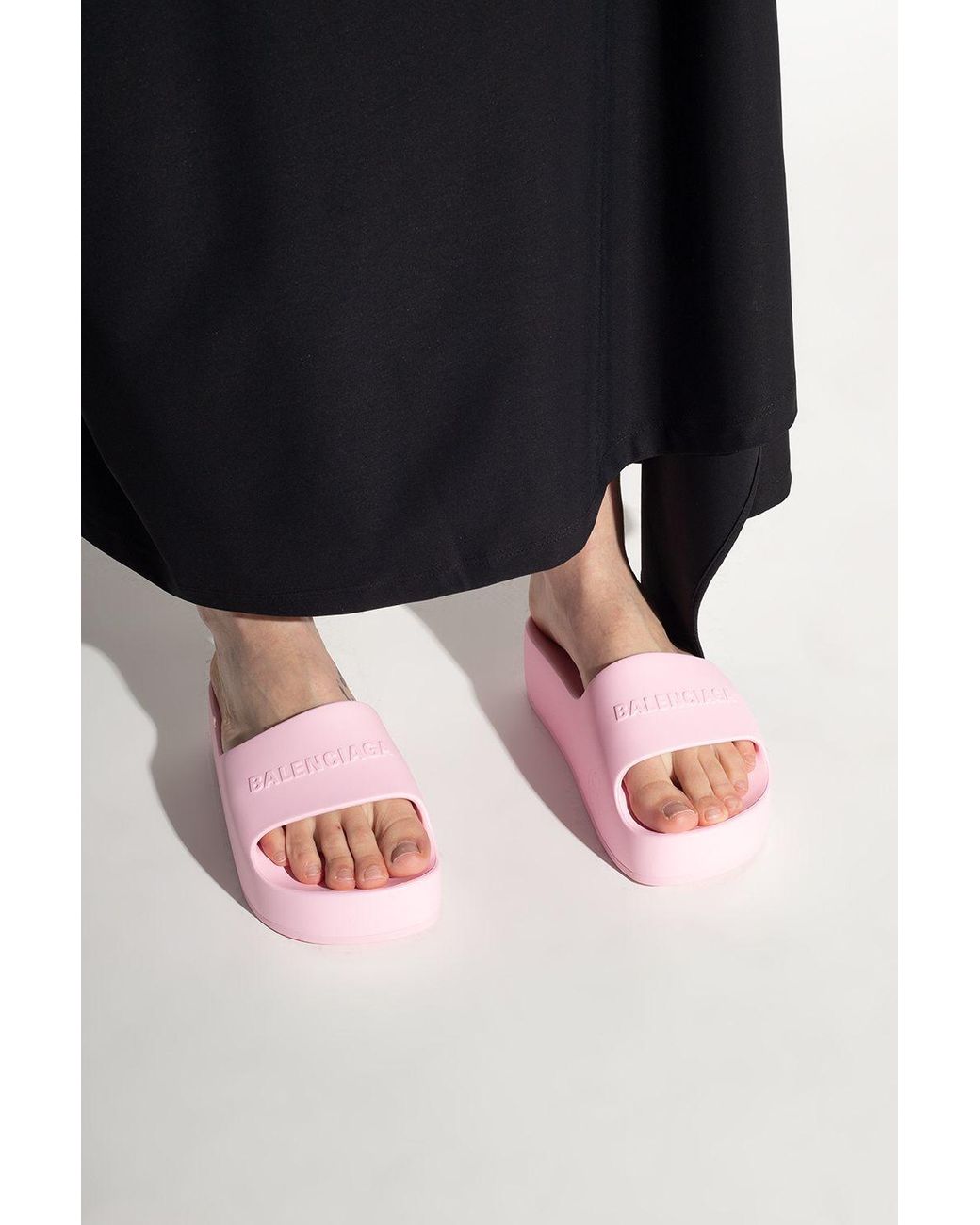 balenciaga slides women pink