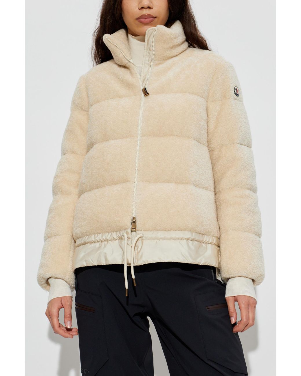 Moncler Blue Jacket With Wool Trim 'Cedre'
