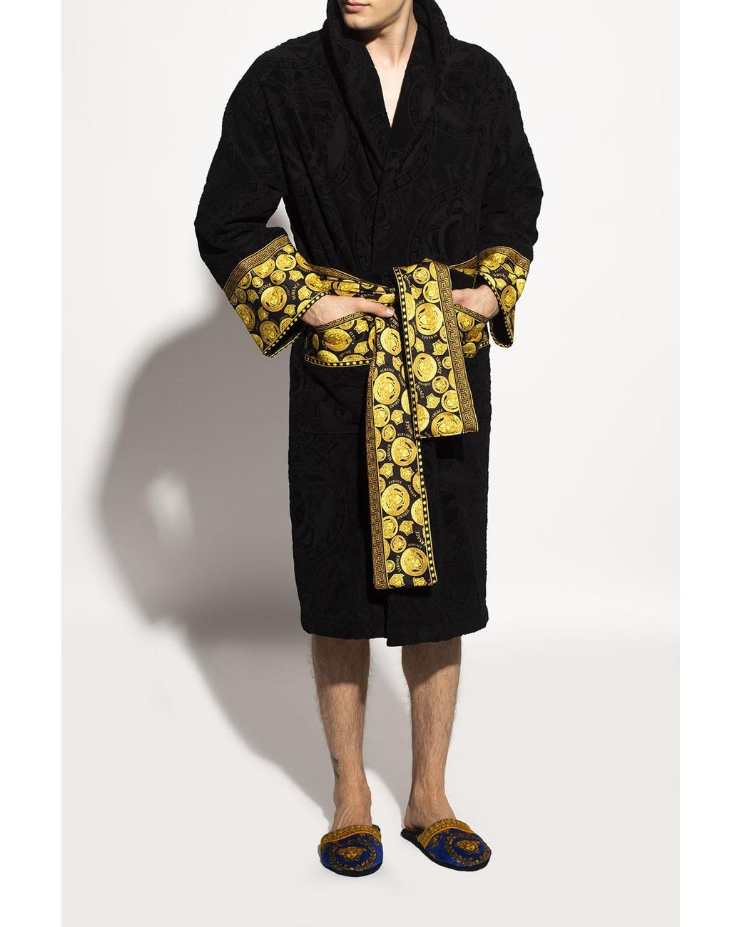 Versace Slippers With Baroque Print in Black for Men | Lyst