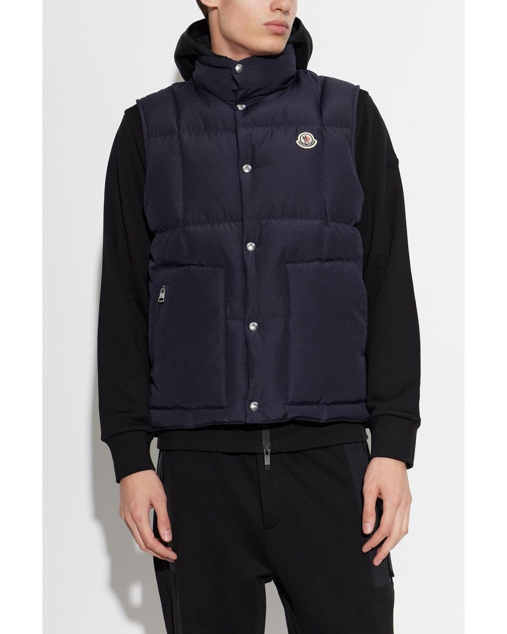 Moncler Blue Puffer Vest 'Brumelune' for men