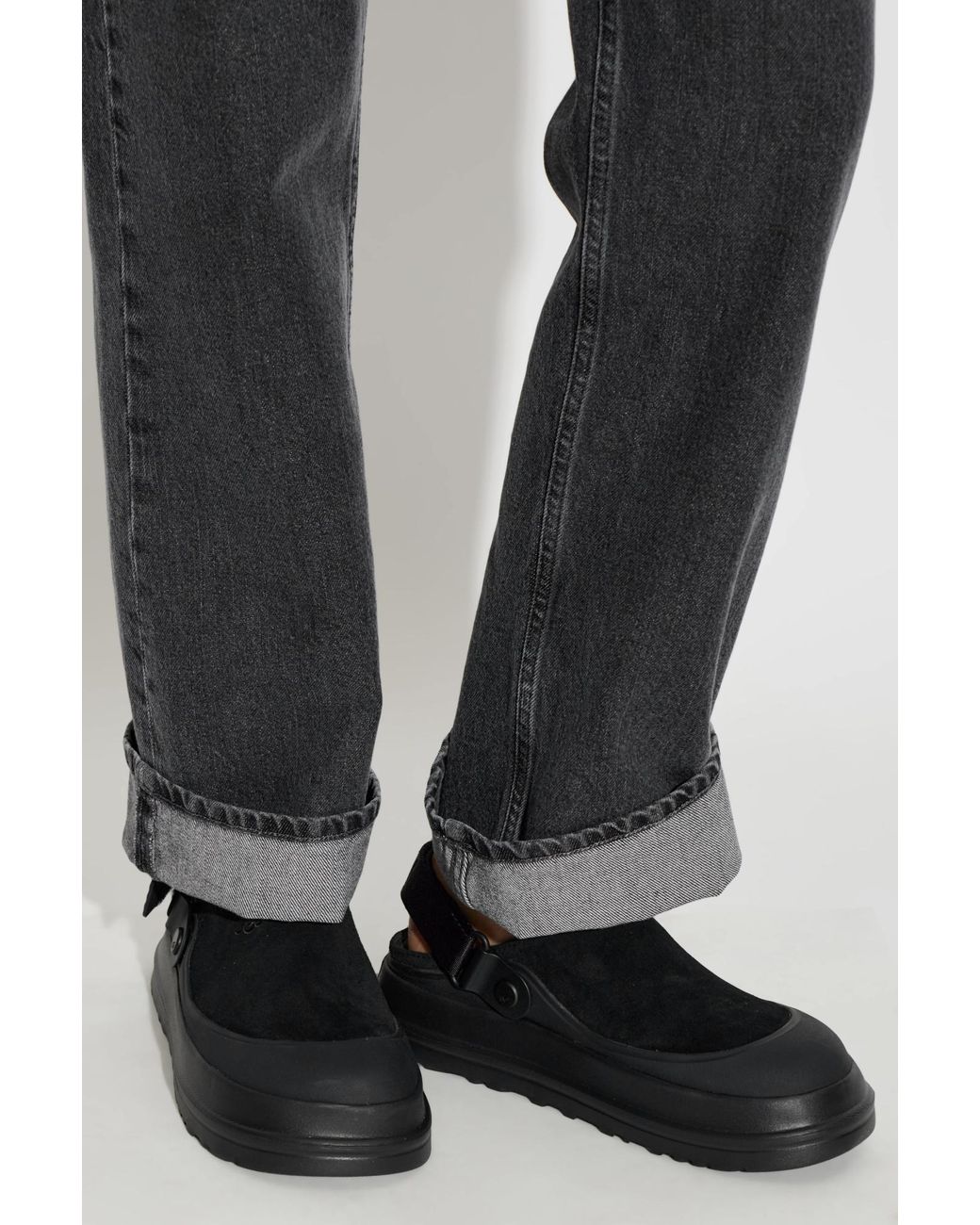 Ugg Black 'Goldenglow Suede Clog' Shoes