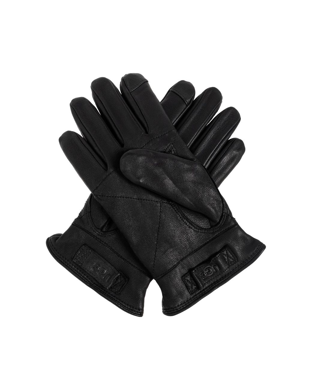Ugg Black Leather Gloves for men