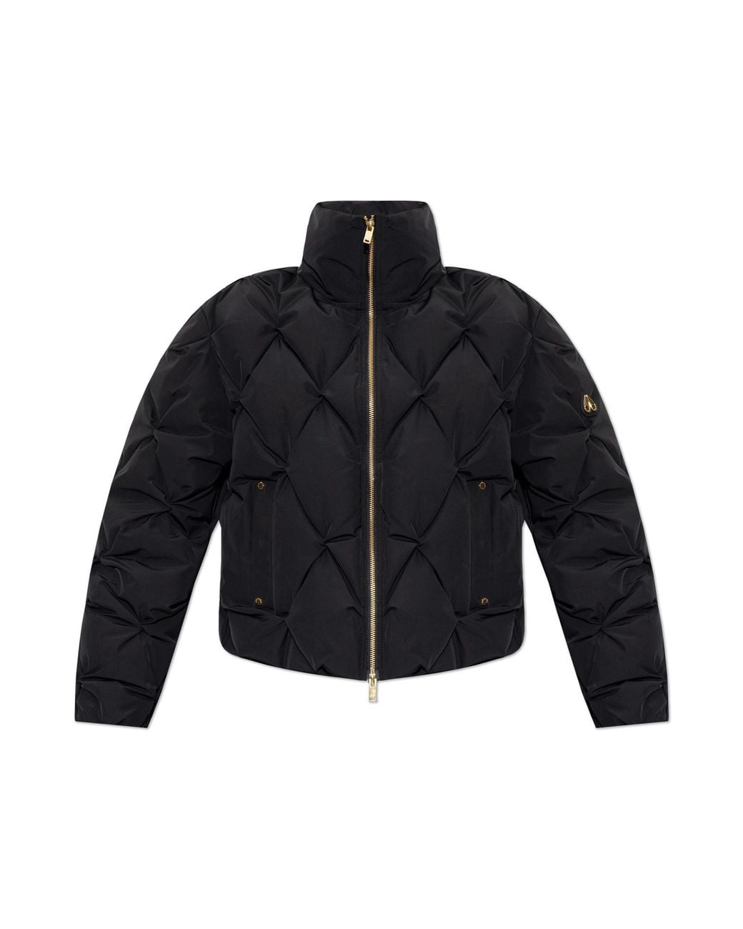 Moose Knuckles Blue Padded Jacket With Stand-Up Collar