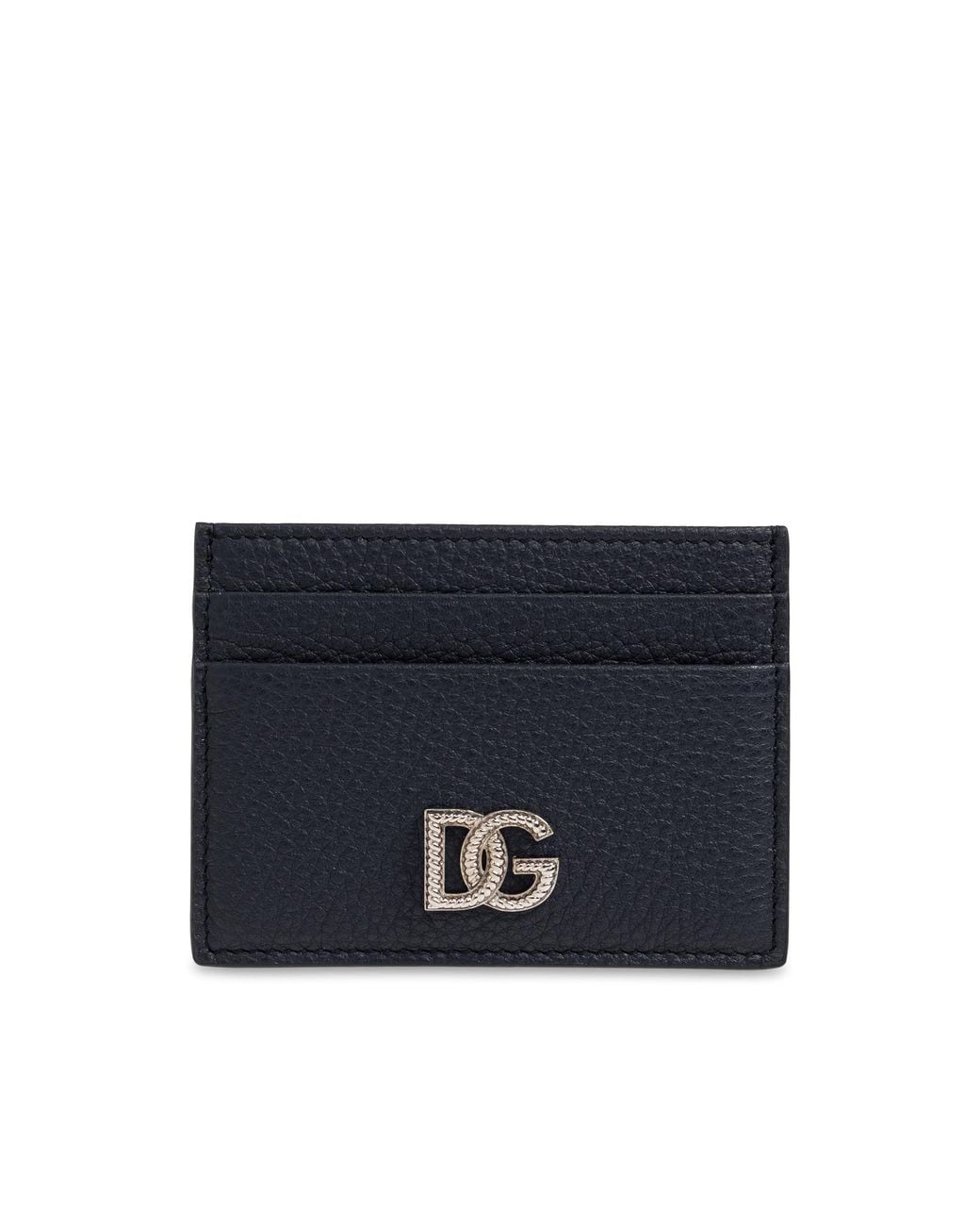 Dolce & Gabbana Blue Leather Card Holder With Logo for men