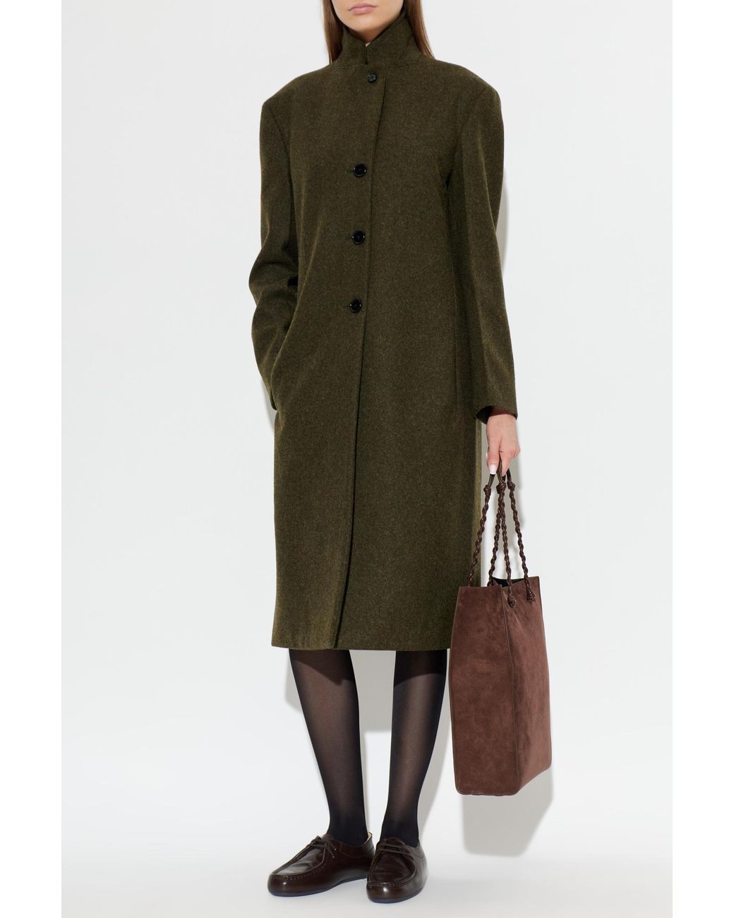 Jil Sander Green Wool Coat