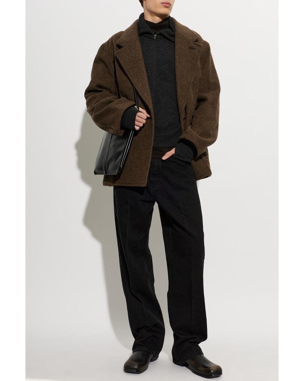 Lemaire Black Wool Jacket for men