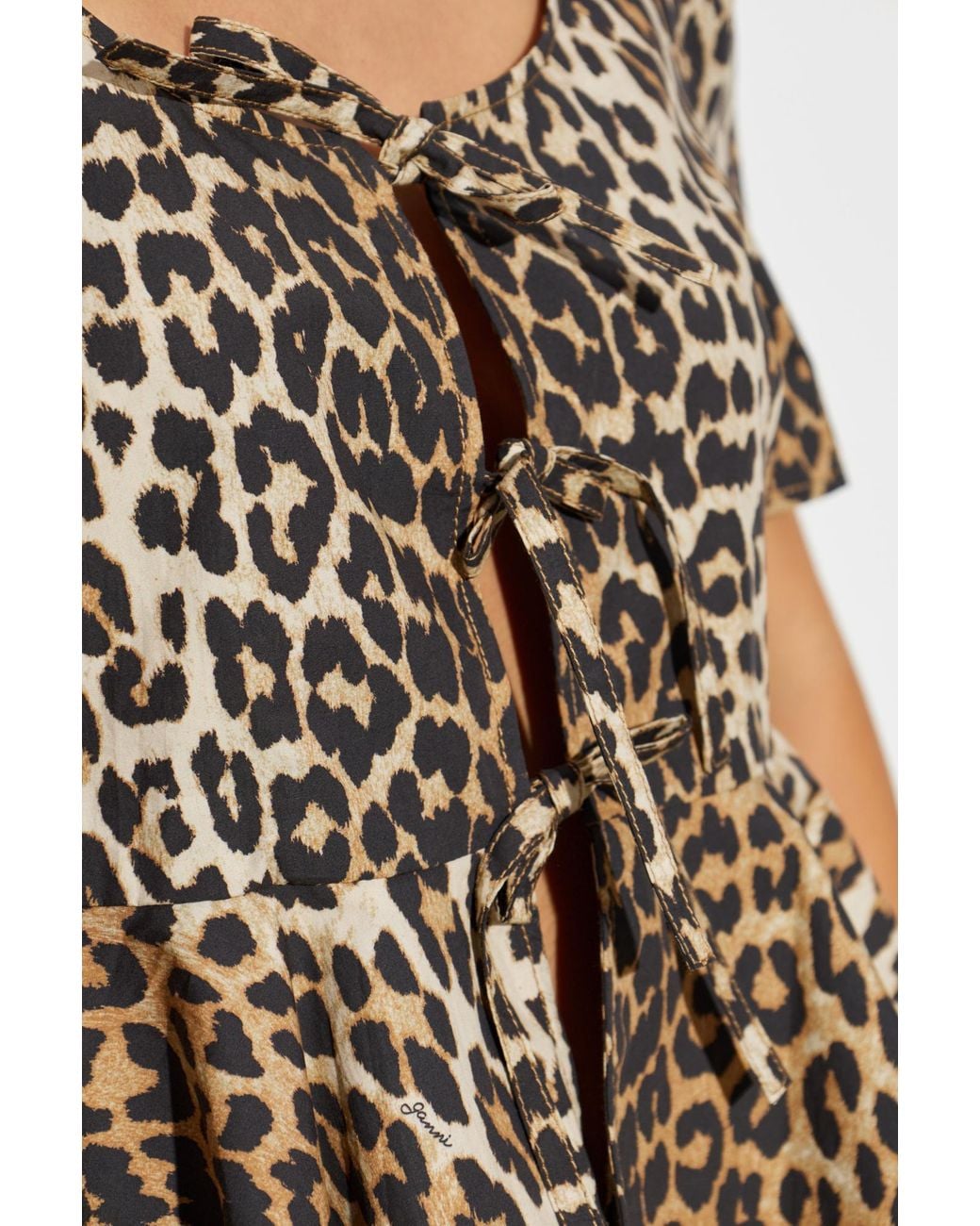 Ganni Natural Top With Animal Motif