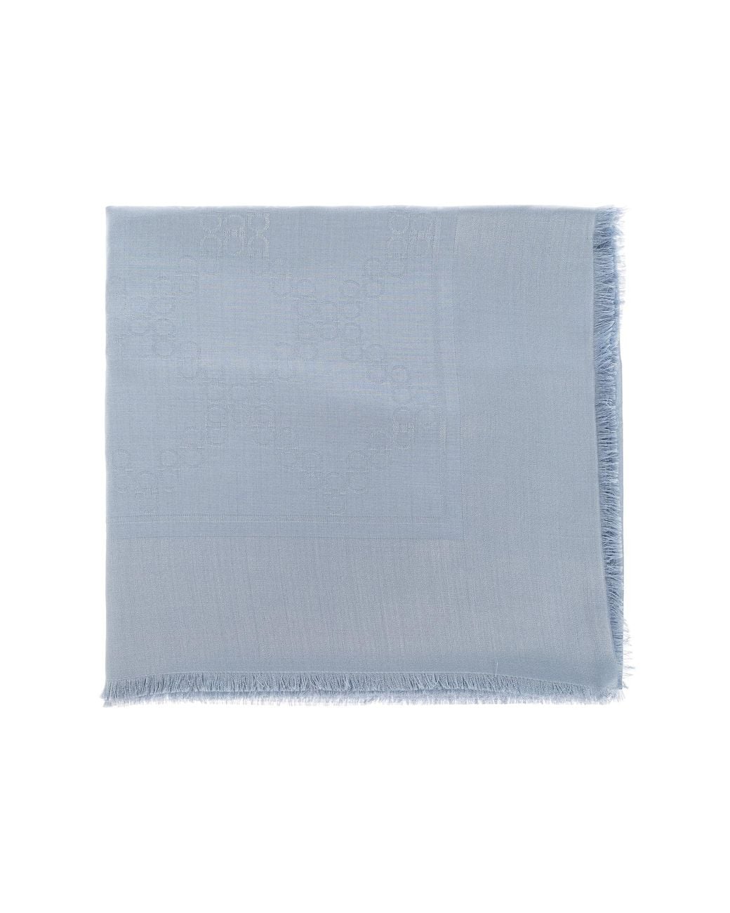 Ferragamo Blue Silk Scarf With Monogram