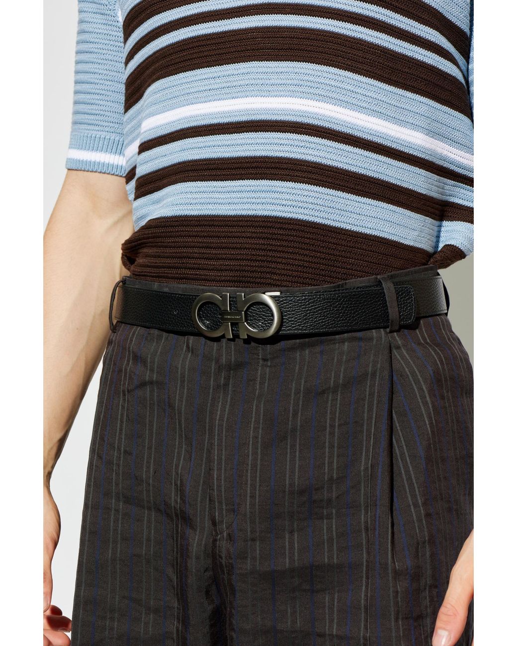 Ferragamo Brown Leather Belt for men