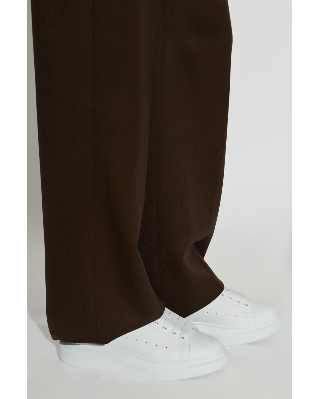 McQueen White Leather Shoes With Logo