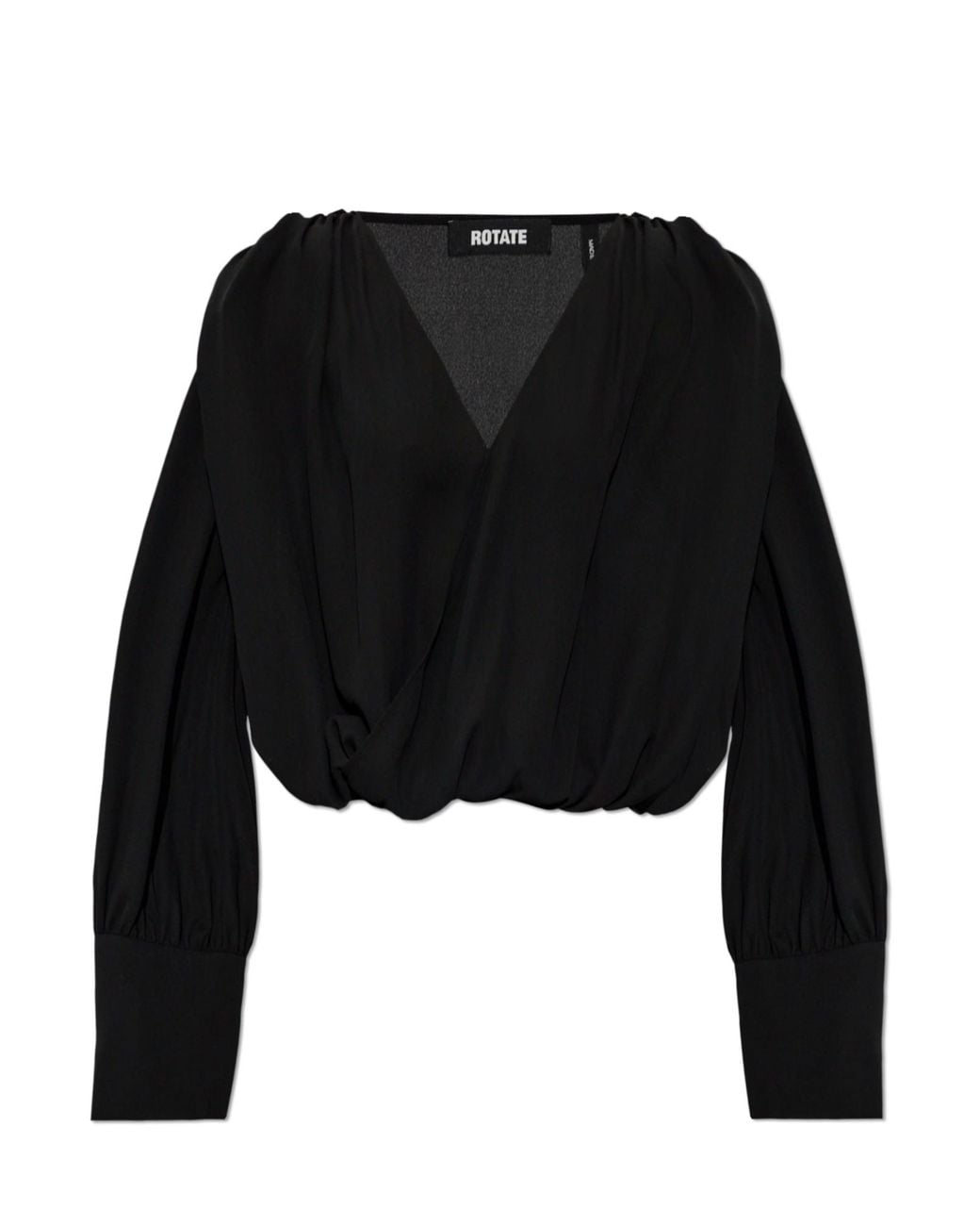 ROTATE BIRGER CHRISTENSEN Black Top With Detachable Shoulder Pads