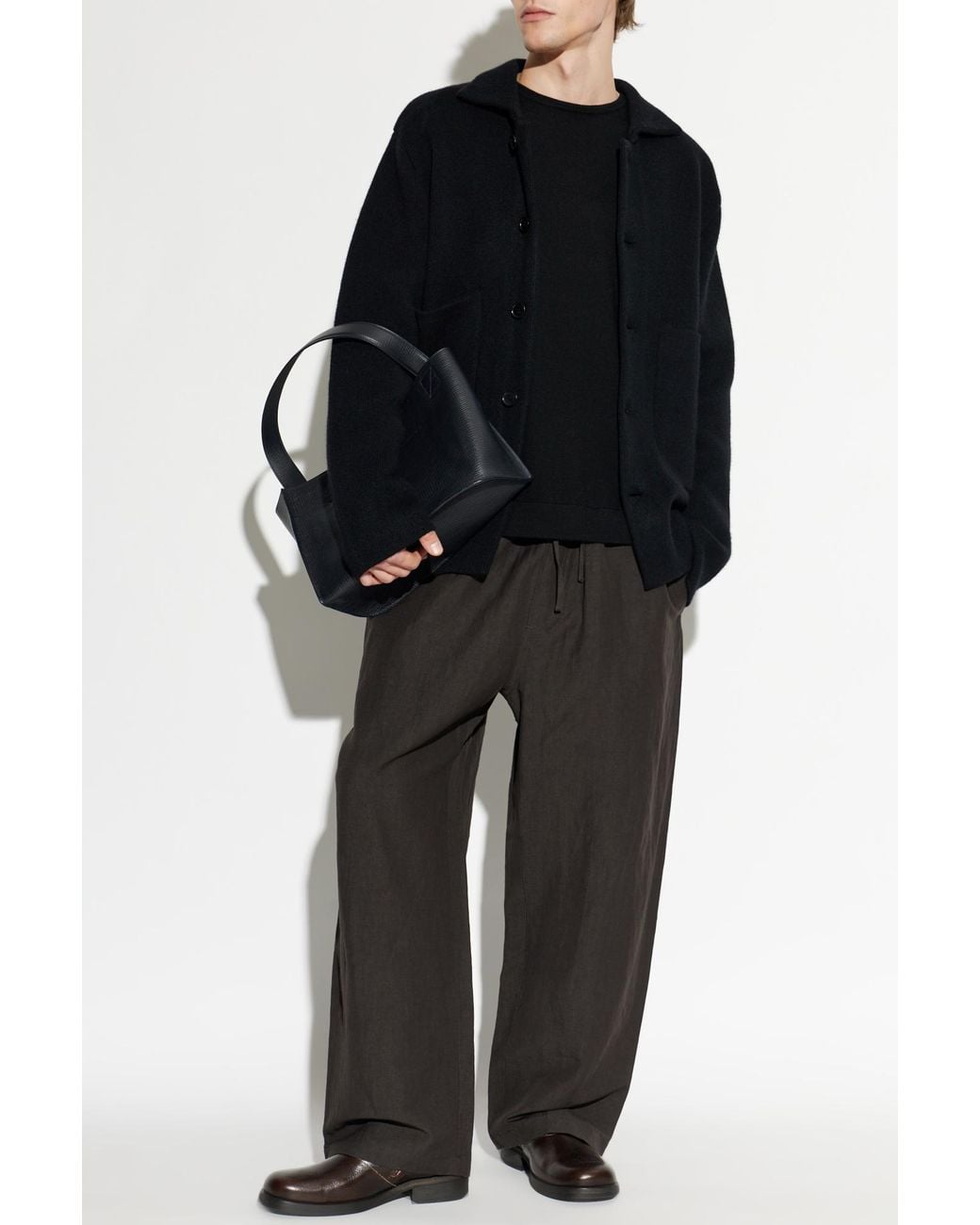 Lisa Yang Black Cardigan 'Louis' for men