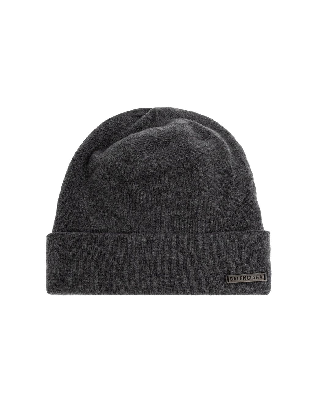 Balenciaga Black Cashmere Beanie With Logo