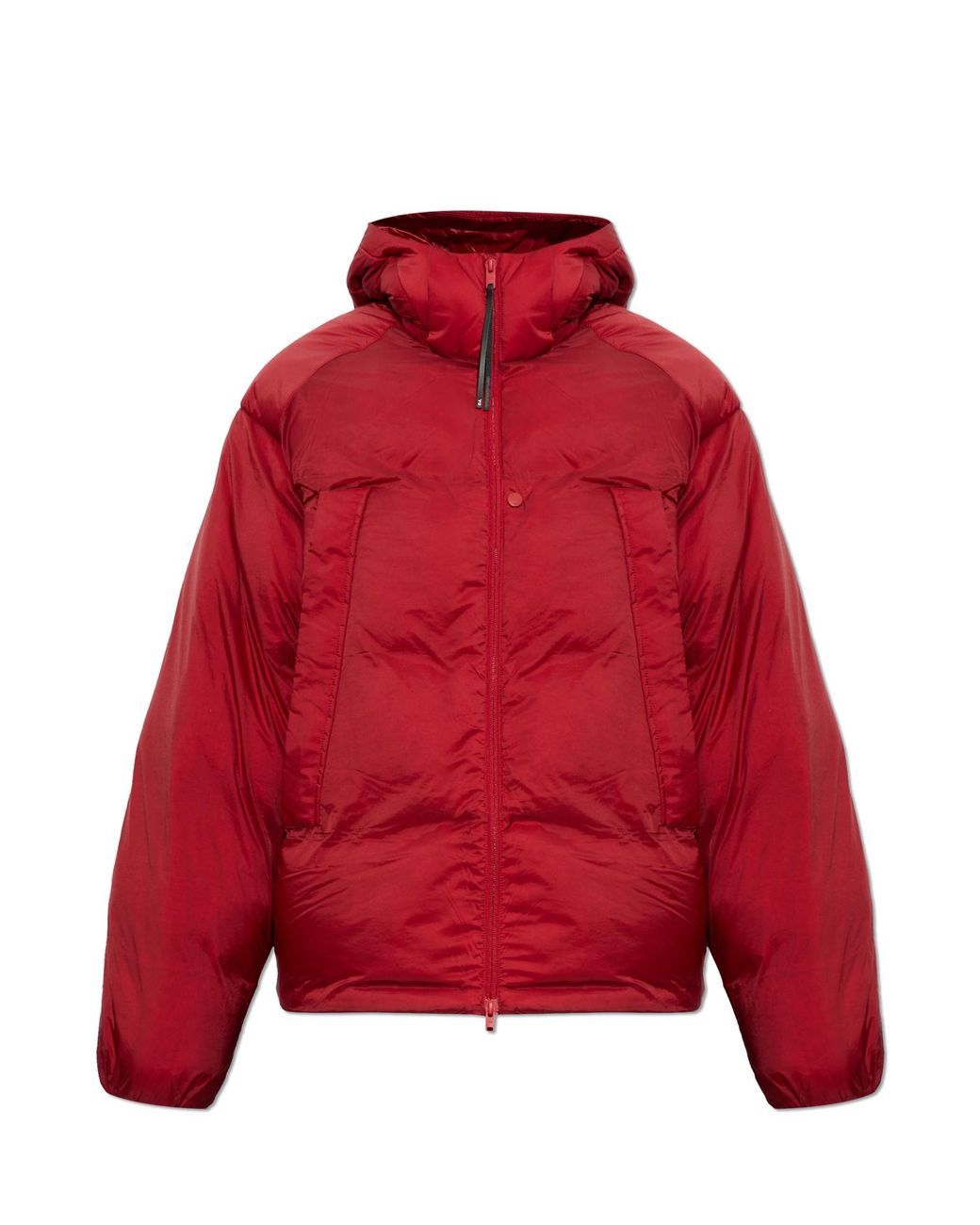 Y-3 Red Down Jacket With Hood for men