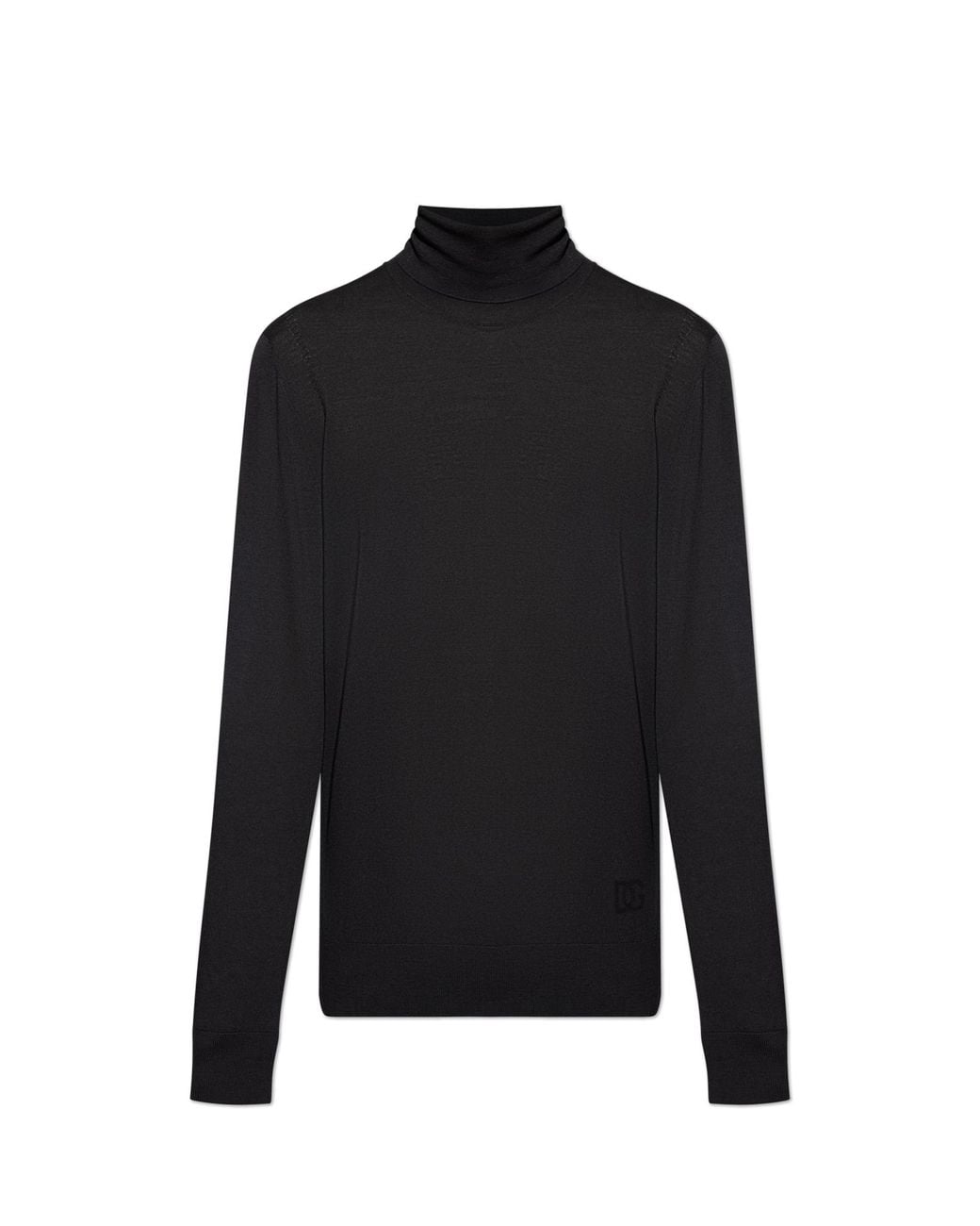 Dolce & Gabbana Black Wool Turtleneck for men