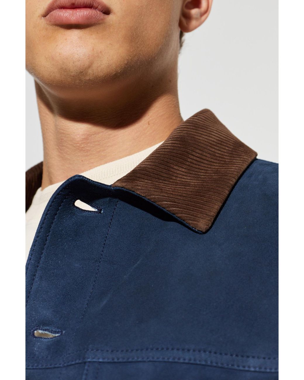 Loewe Blue Suede Jacket for men