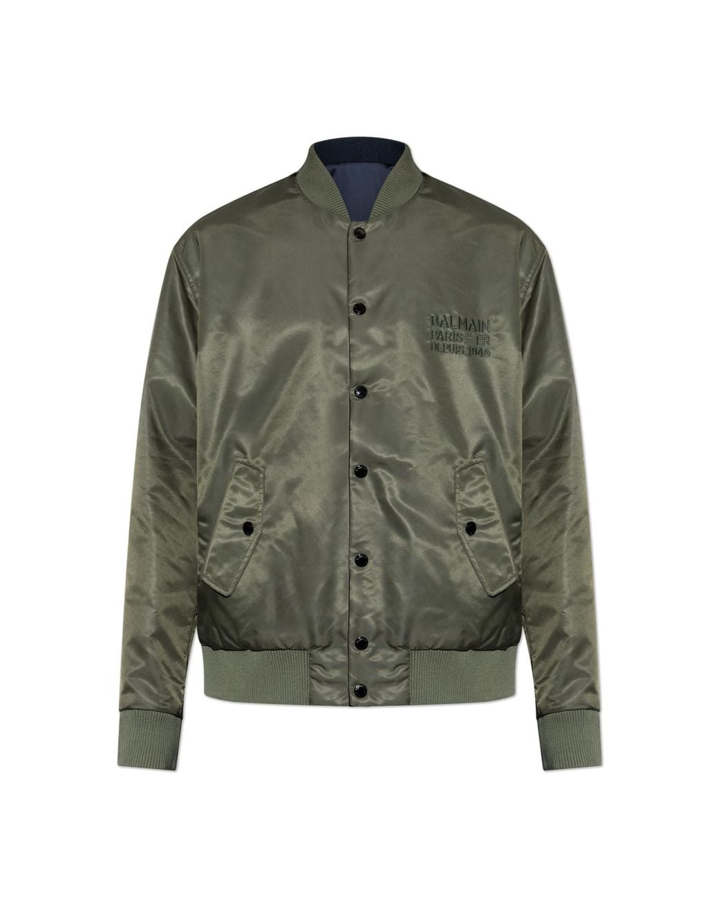 Balmain Green Reversible Bomber Jacket for men
