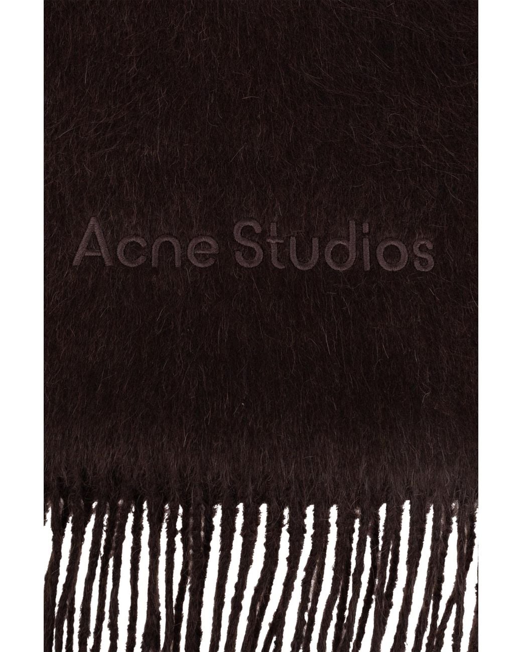Acne Black Wool Scarf With Logo
