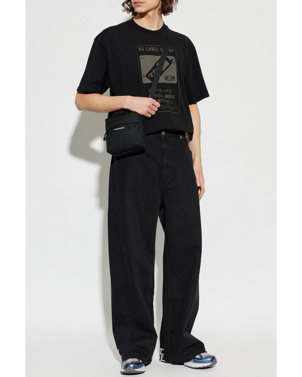 44 Label Group Black T-Shirt With Print for men