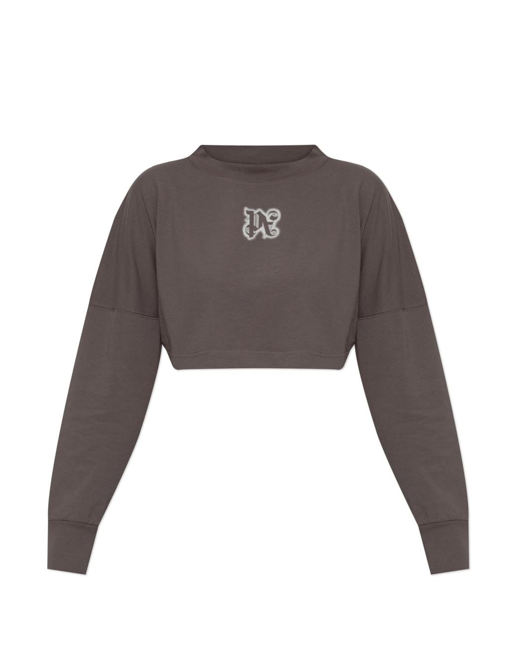 Palm Angels Brown Short Top With Long Sleeves
