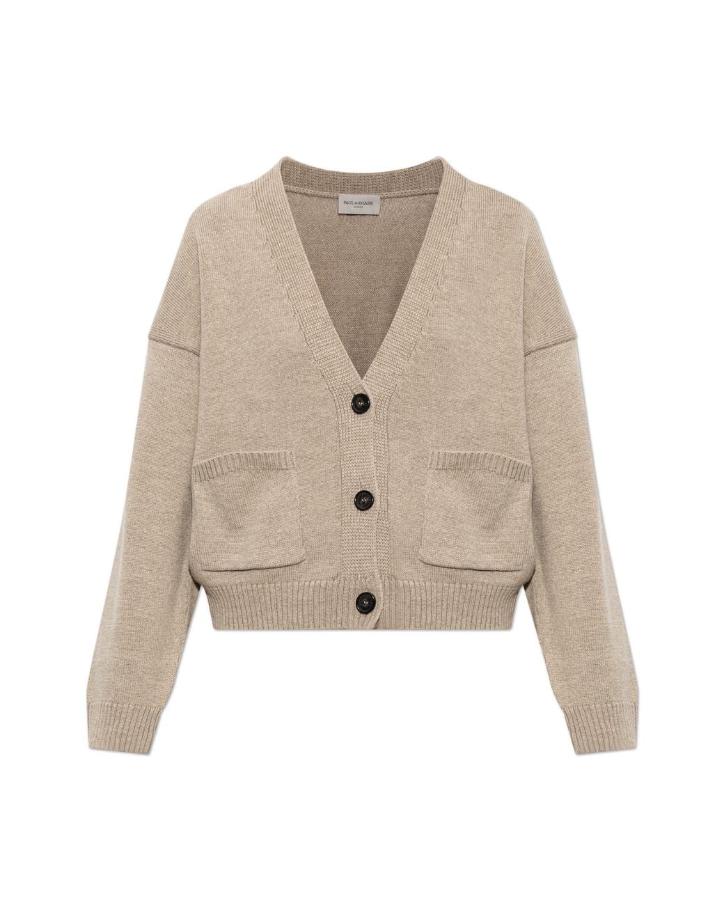 Paul & Shark Natural Wool Cardigan With Pockets