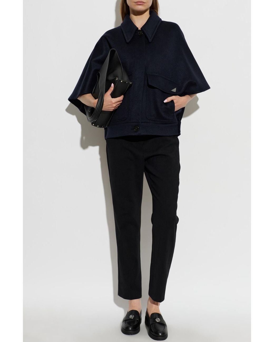 Max Mara Blue Cashmere Poncho 'Dream'
