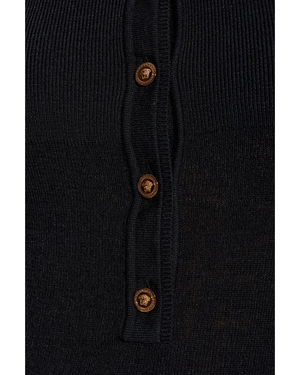 Versace Black Fitted Cut Top