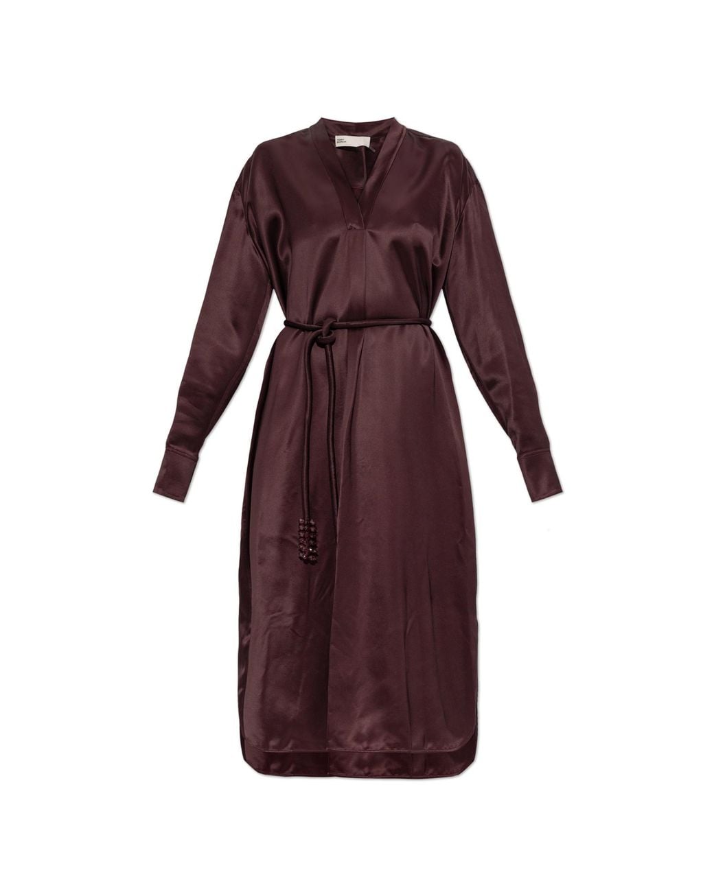 Tory Burch Purple Satin Dress With Decorative Cord