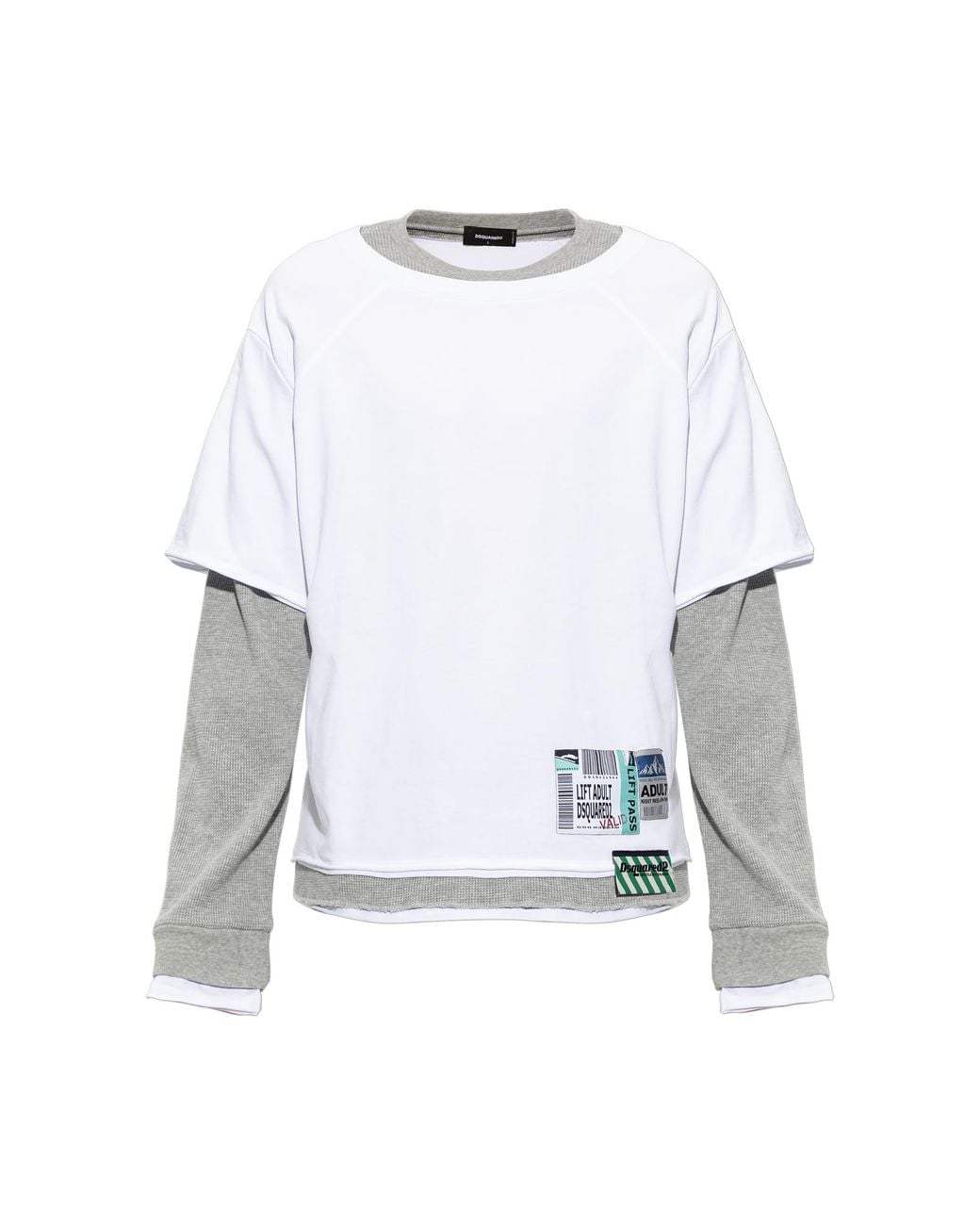 DSquared² White Cotton Long Sleeve T-Shirt for men
