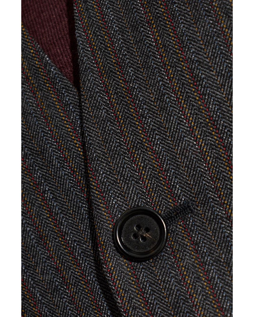 Jil Sander Black Herringbone Pattern Blazer