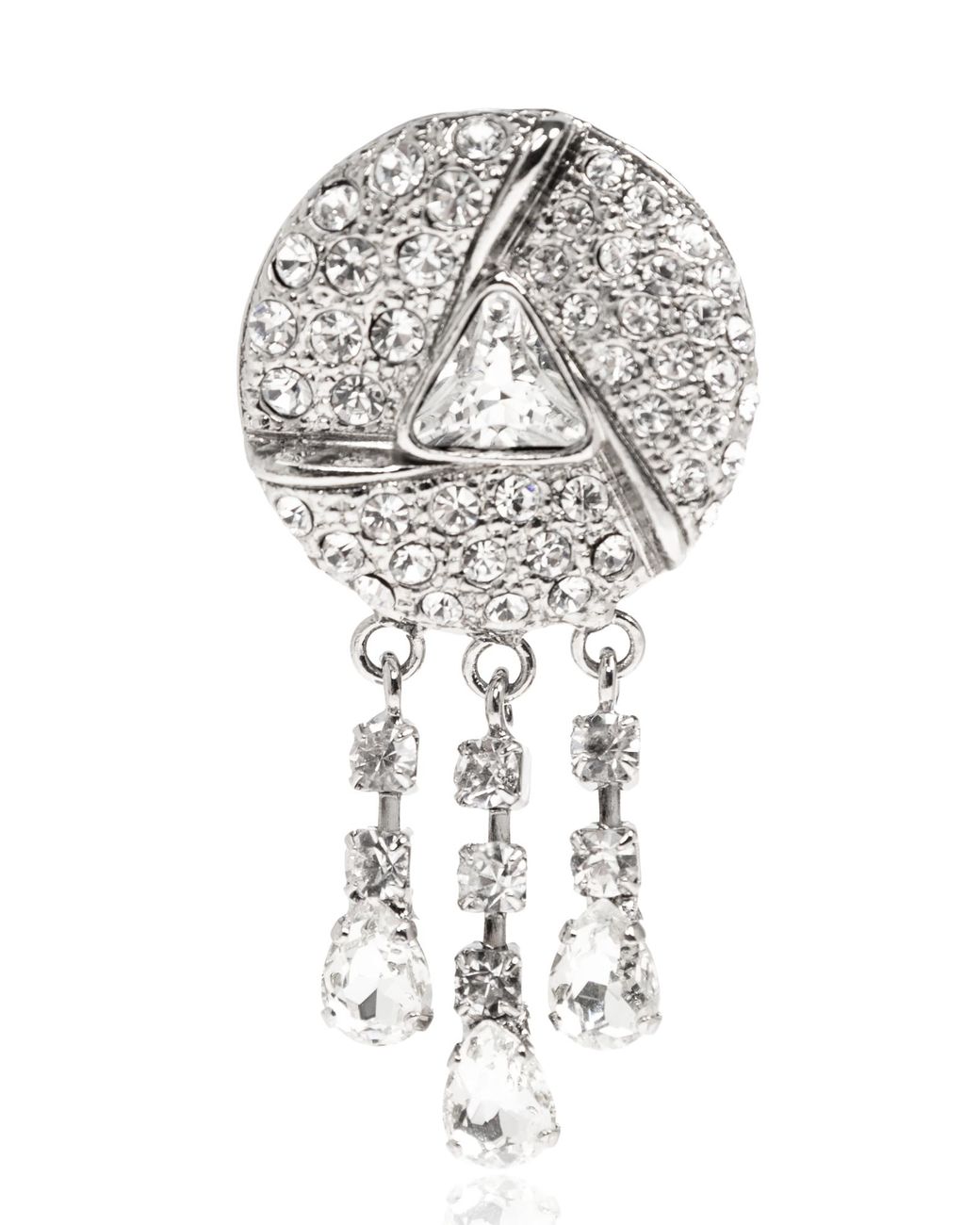 Alessandra Rich Metallic Clip-On Earrings With Crystals