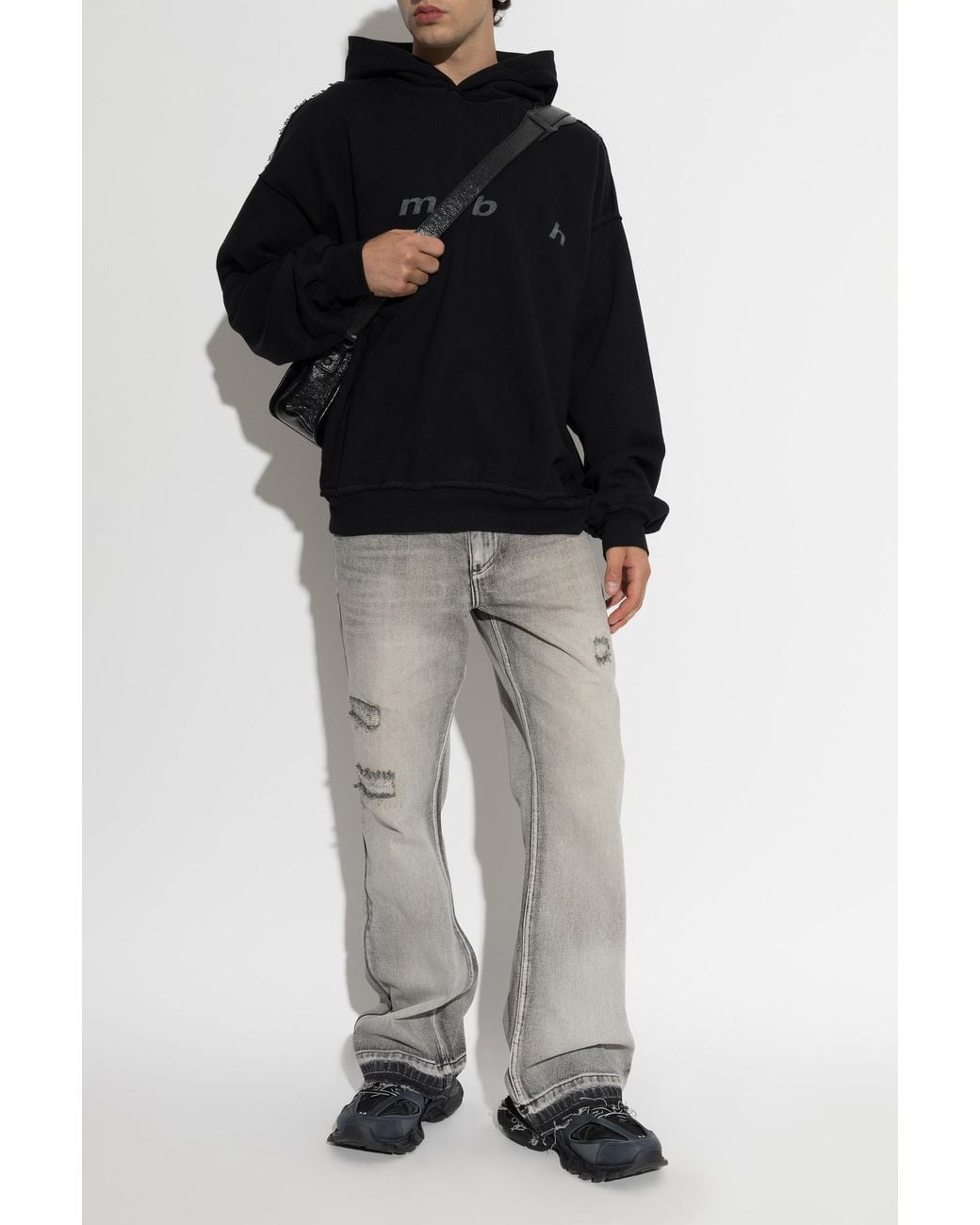 M I S B H V Black Sweatshirt With Print for men