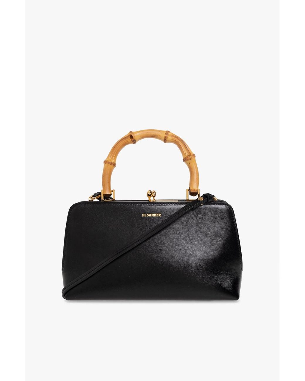 Jil Sander Black Goki Bamboo Mini Handbag