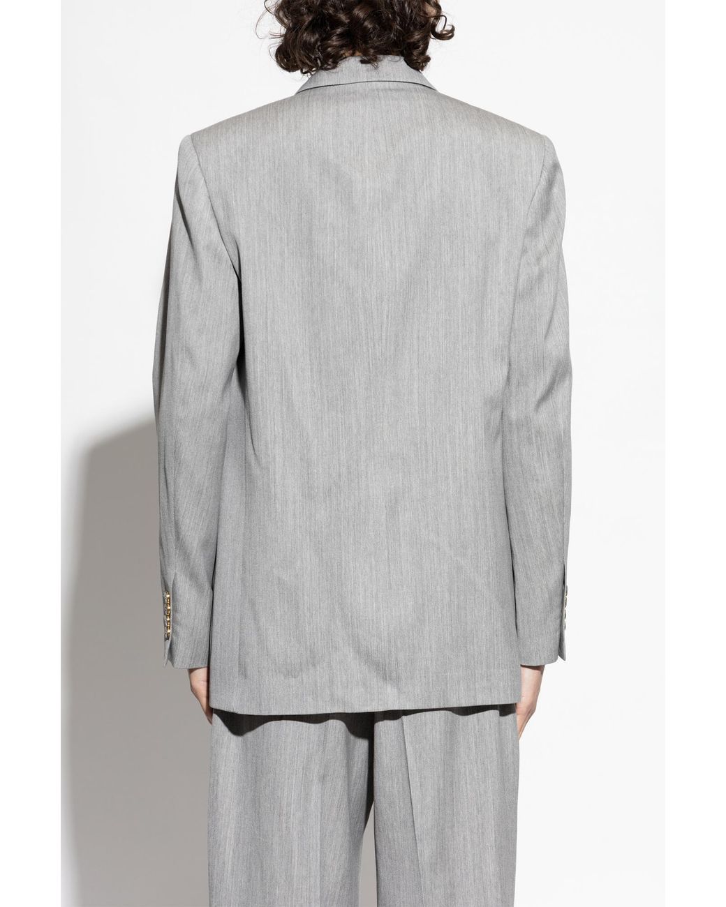 Amiri Gray Double-Breasted Blazer for men