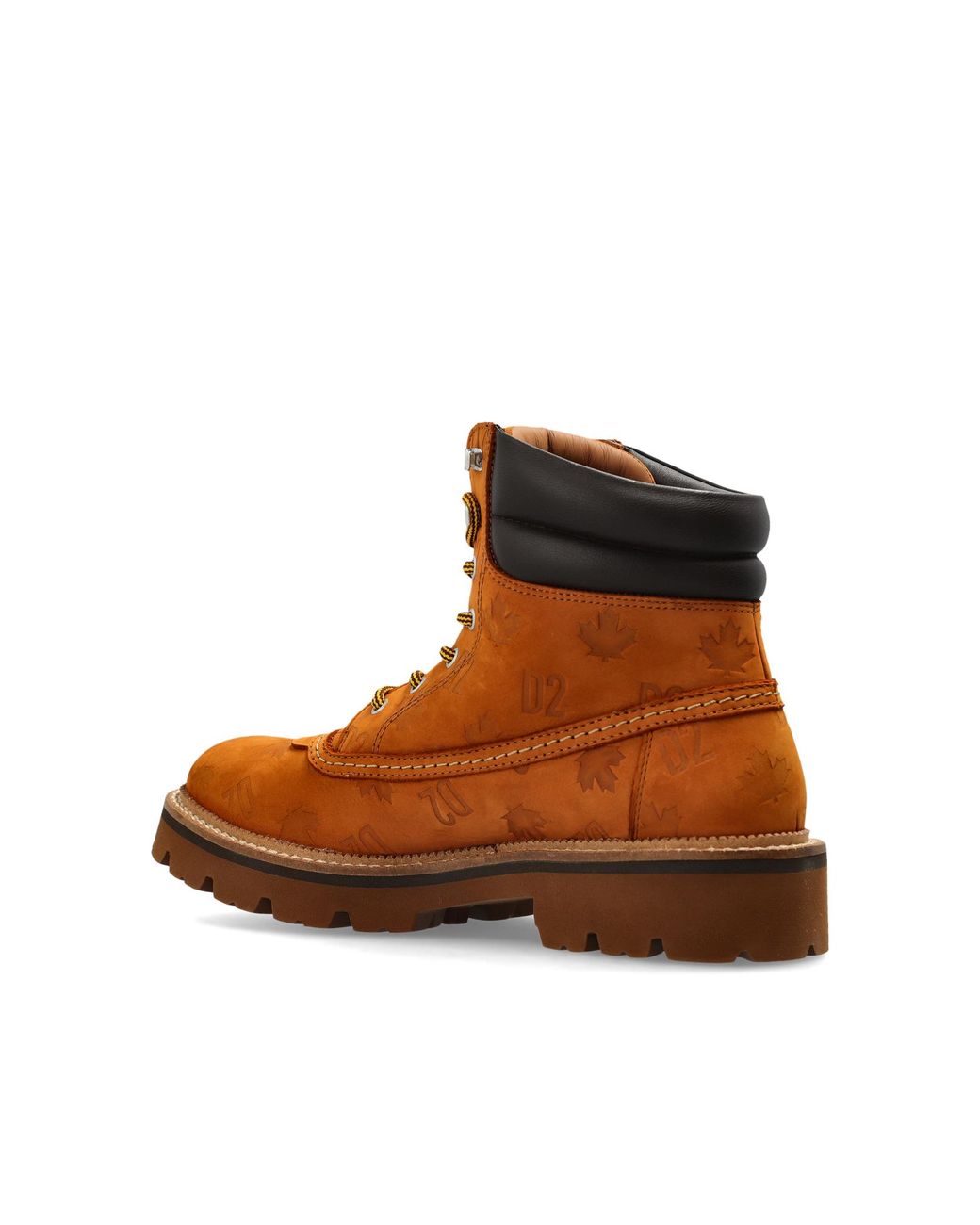 DSquared² Brown Leather Shoes "D2 Monogram" for men