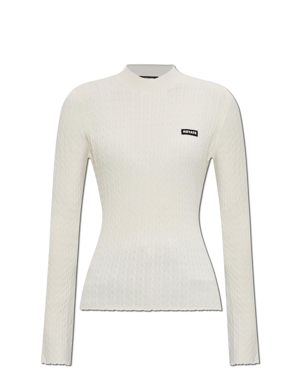 ROTATE BIRGER CHRISTENSEN White Sweater With Logo Patch