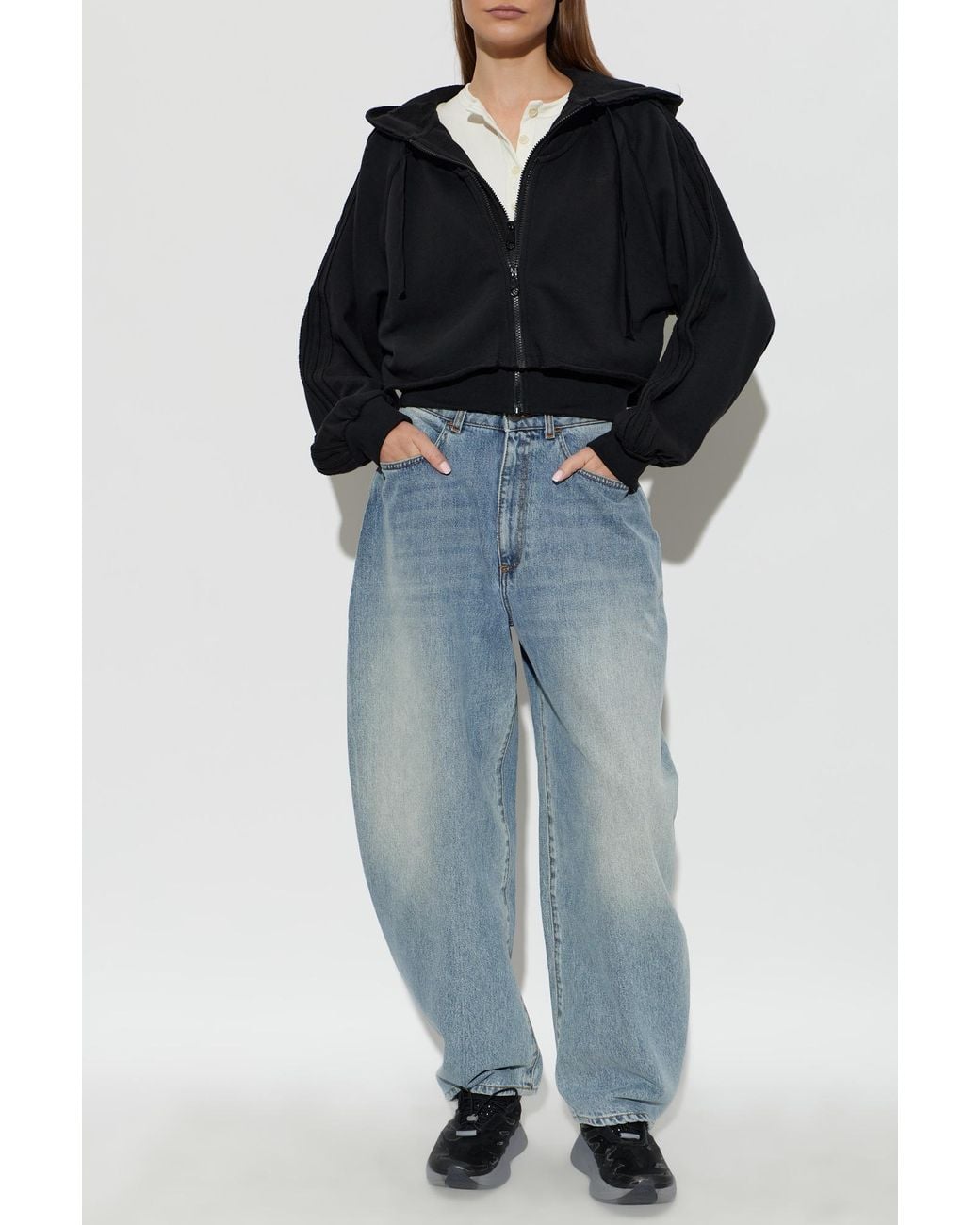 Adidas Originals Black Cropped Hoodie