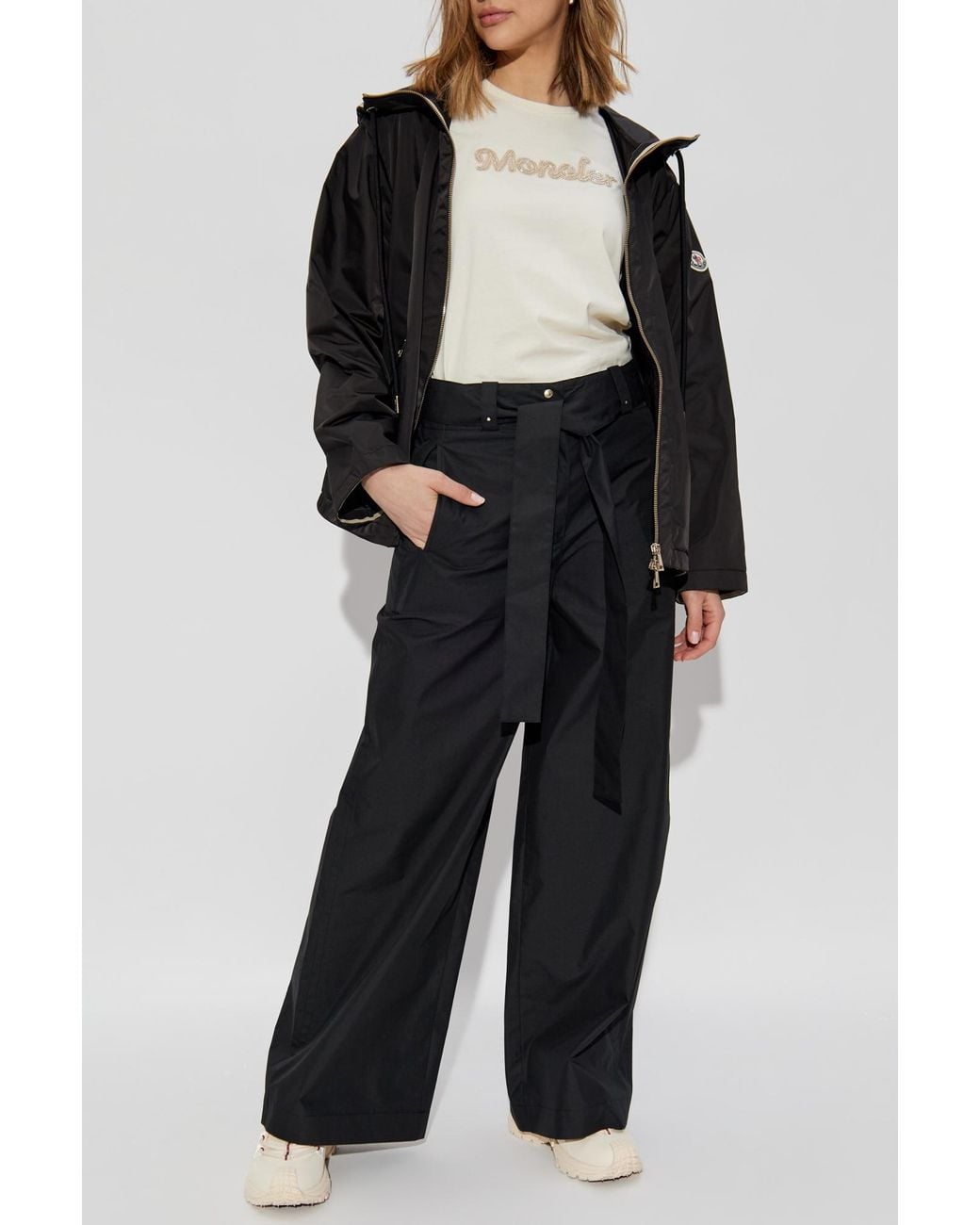 Moncler Black Wide-Leg Trousers