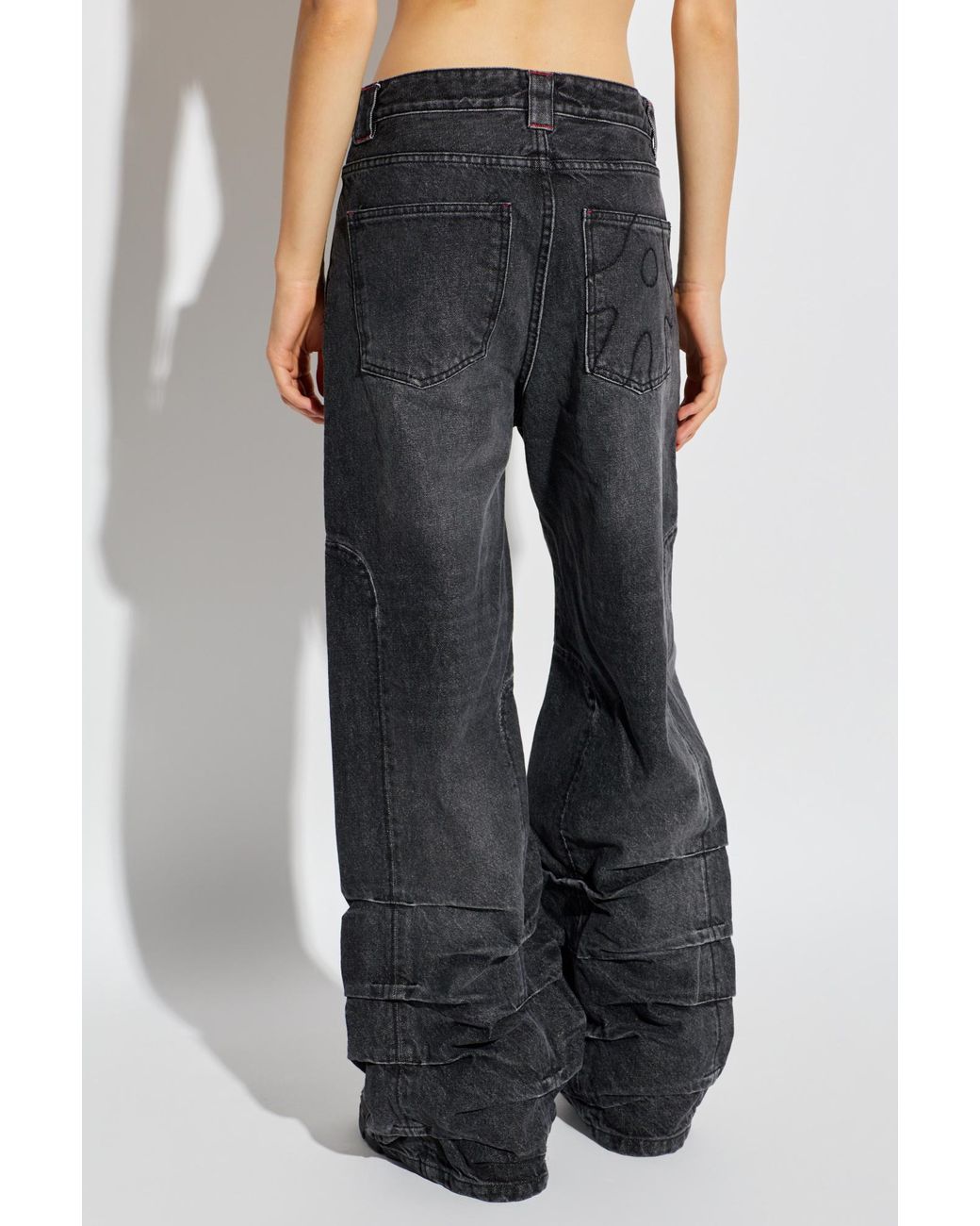 AVAVAV Black Jeans With Stitching