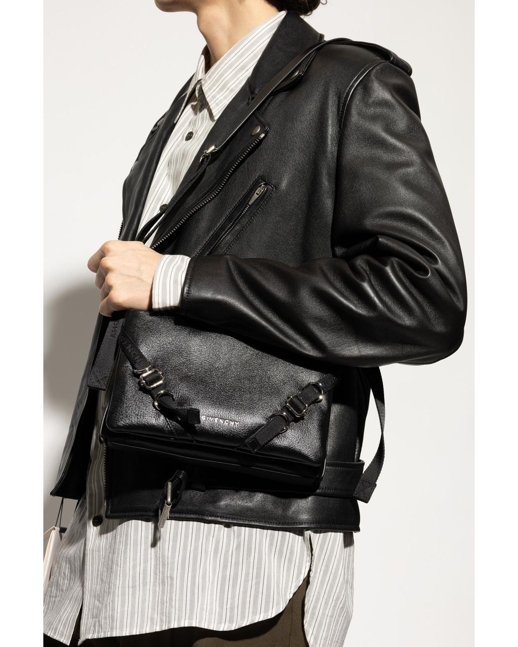 Givenchy Black Voyou Skinny Shoulder Bag for men