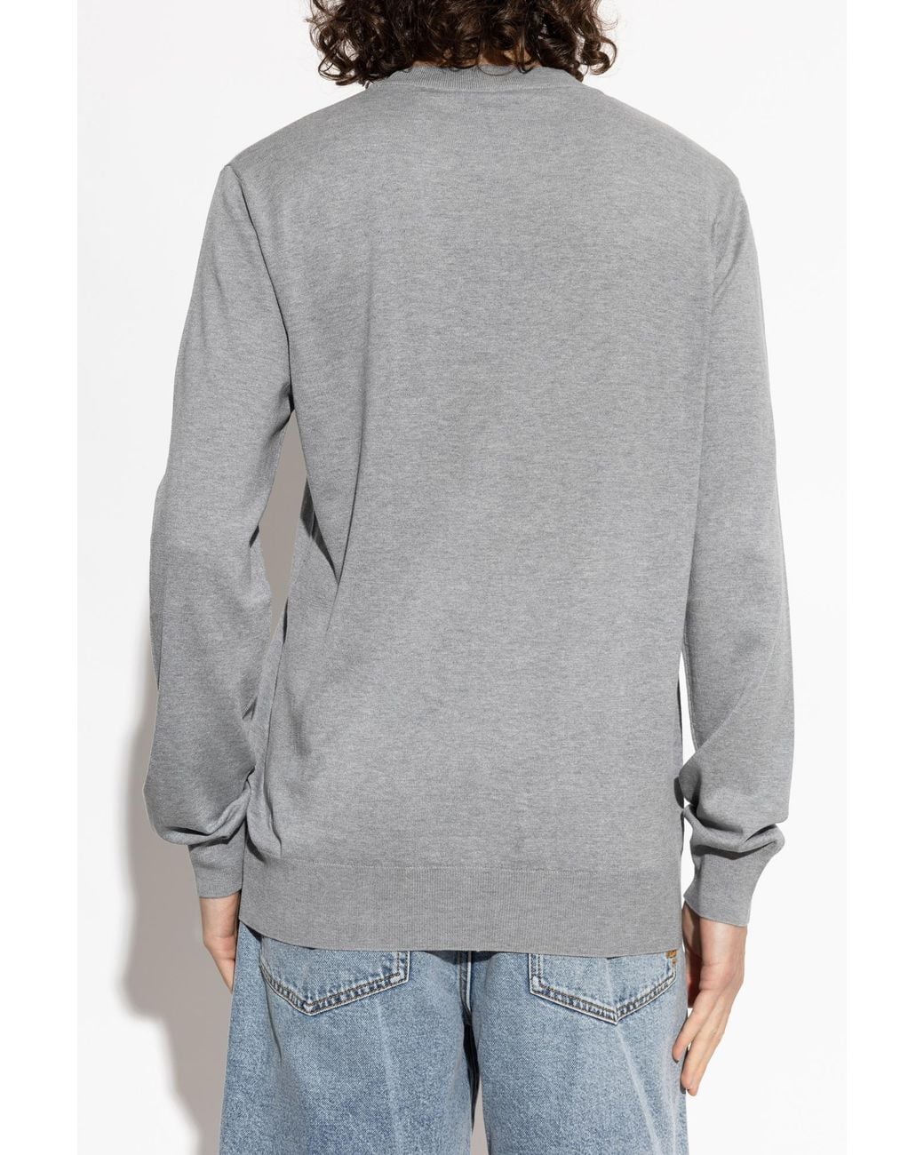 Balmain Gray Sweater With A Crew Neck for men