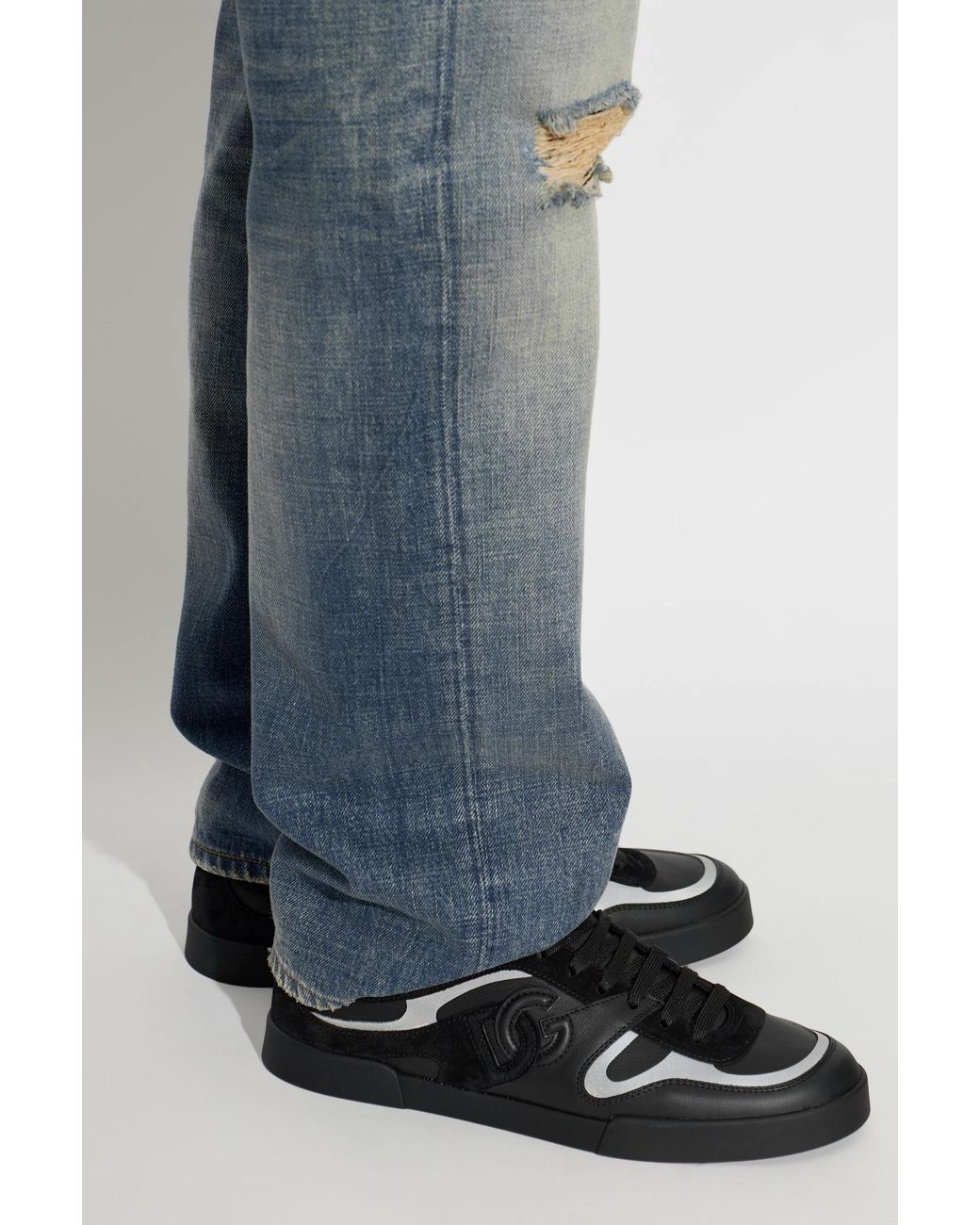 Dolce & Gabbana Black Portofino Sports Shoes for men