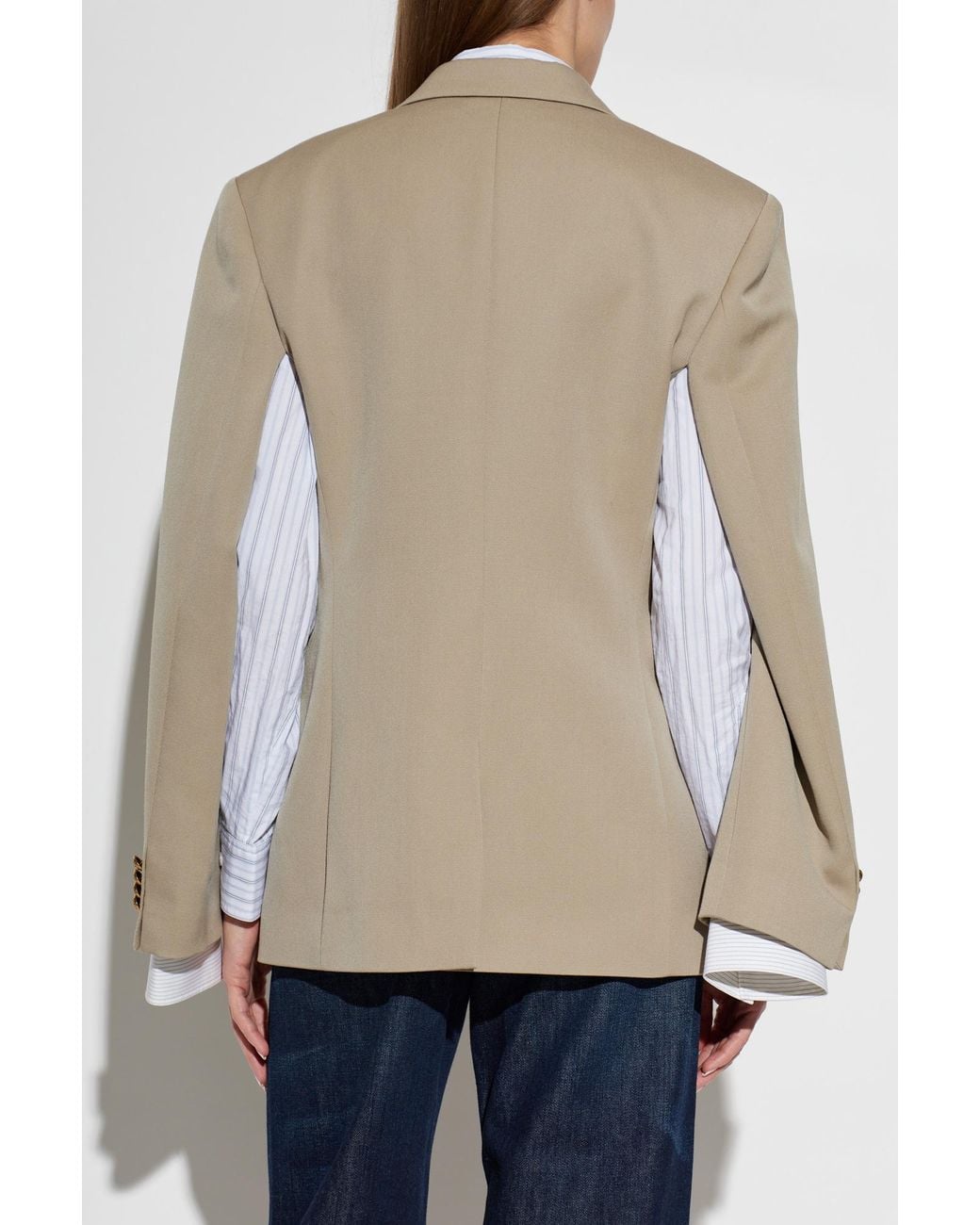 Acne Natural Wool Jacket With Open Lapels