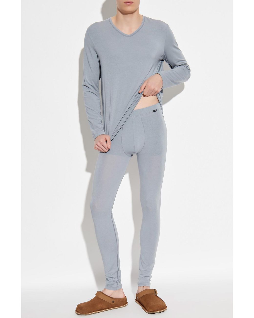 Hanro Blue Long Johns for men