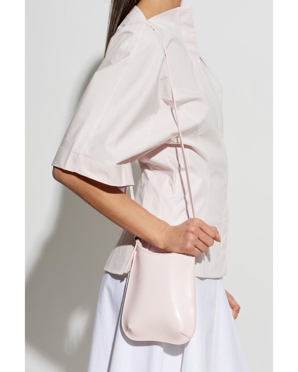 Jacquemus Pink Phone Case "Bisou" On A Strap