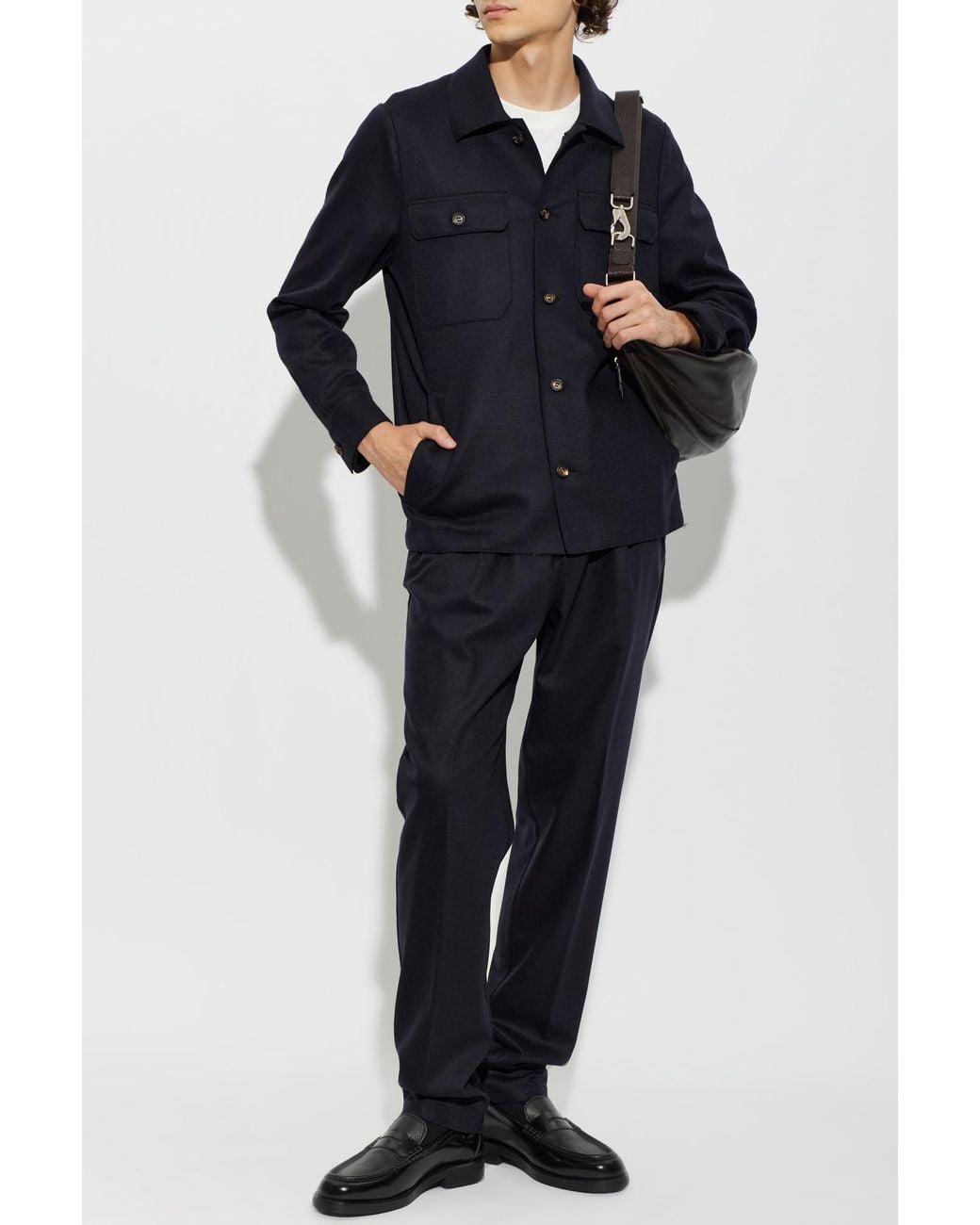 Eleventy Blue Wool Trousers for men