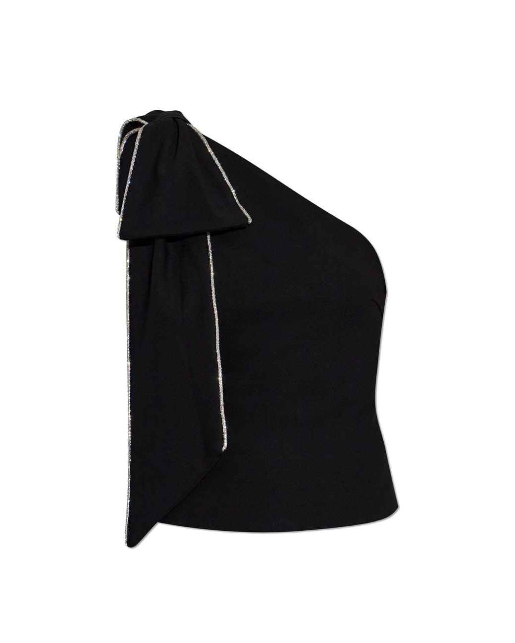 ROTATE BIRGER CHRISTENSEN Black Top With A Bow Finished With Shimmering Sequins