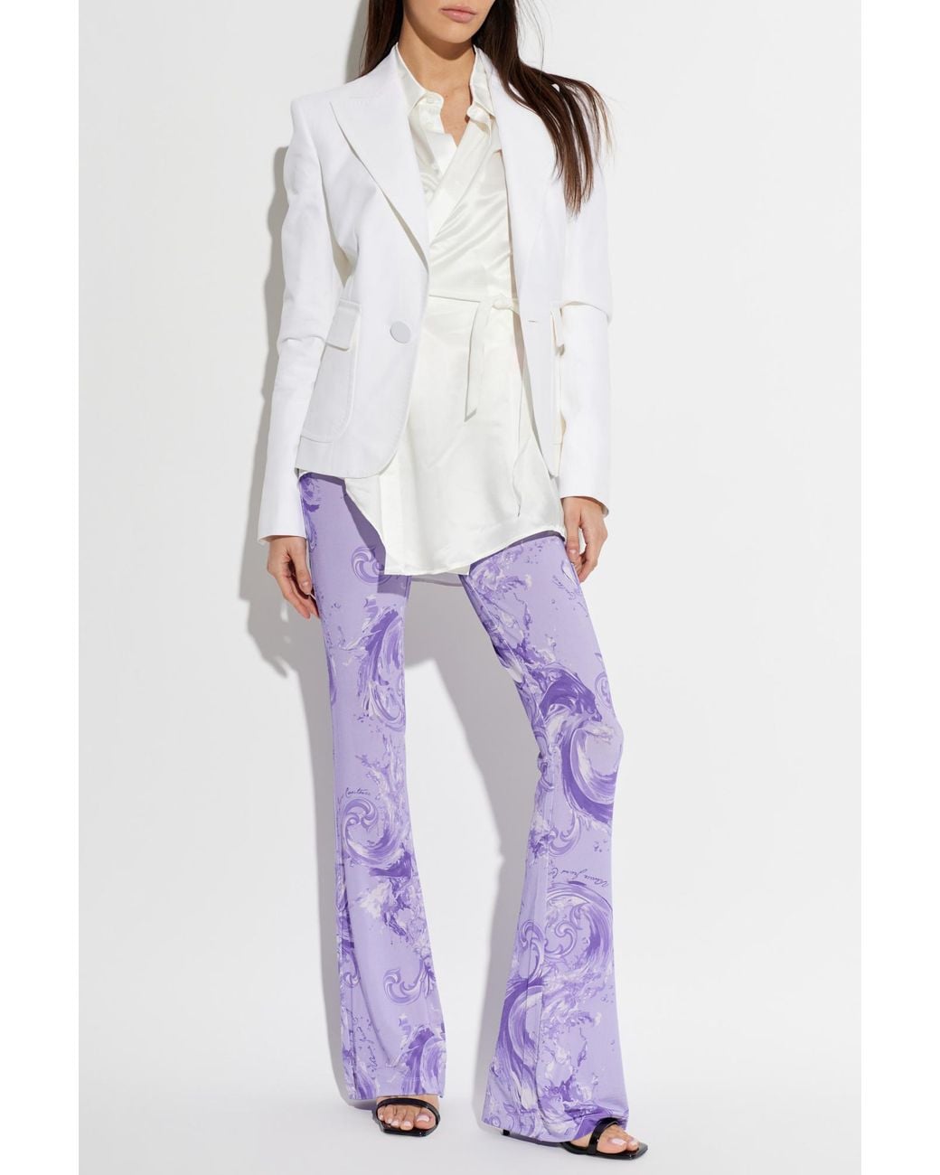 Versace Jeans Couture Purple Trousers With Flared Legs