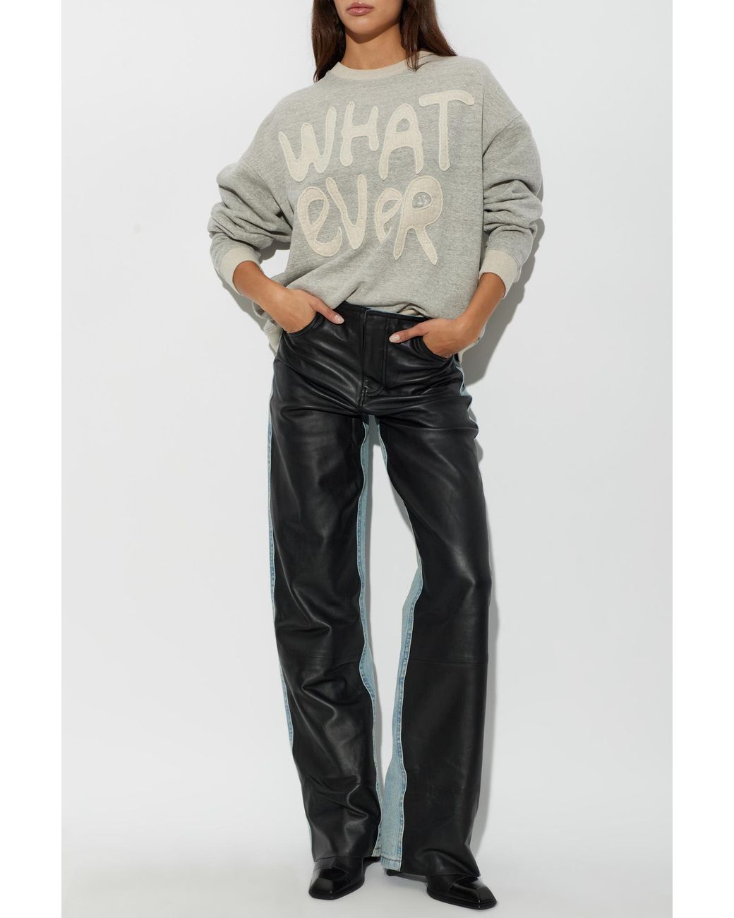 R13 White Cotton Sweatshirt With Crew Neck