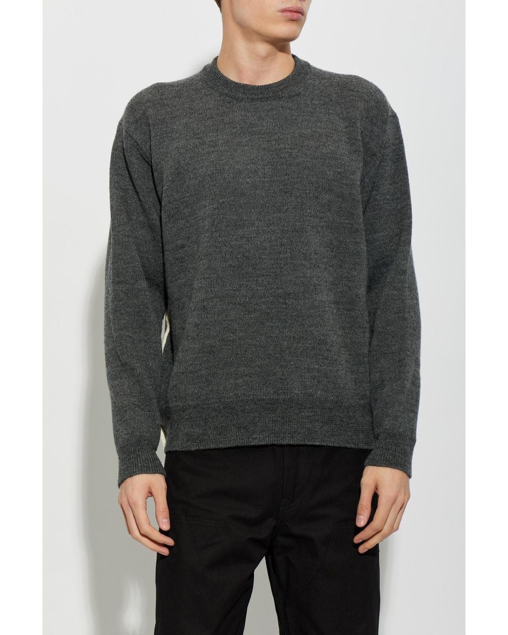 Comme des Garçons Gray Wool Sweater With A Crew Neck for men